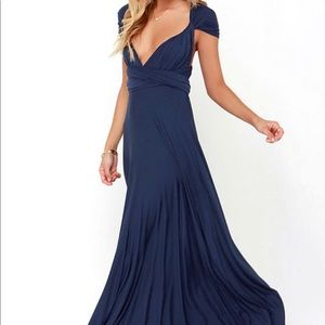 Lulus tricks of the trade navy blue maxi dress